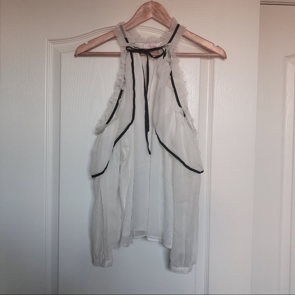 Parker NY 100% silk cold shoulder blouse size xs - Picture 4 of 8